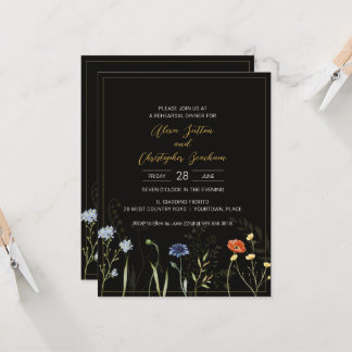 Carte Dîner de répétition de mariage floral sauvage et l