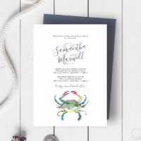 Dîner de répétition du crabe d'aquarelle Invitatio
