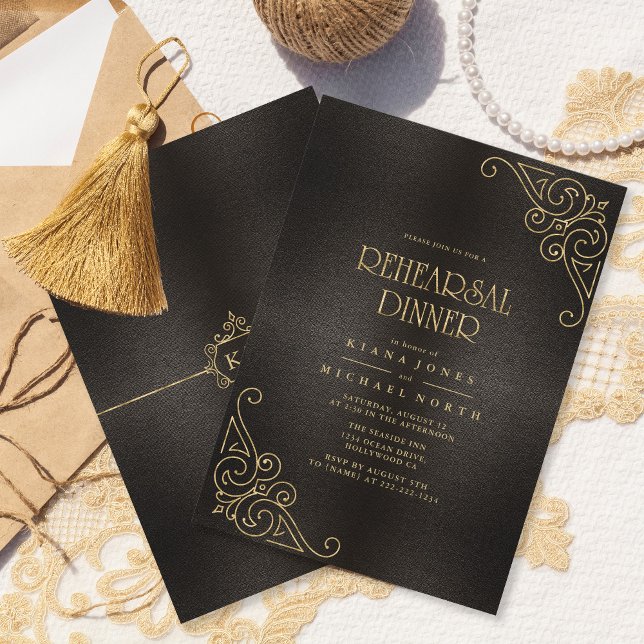 Carte Dîner de répétition Gold Filigree fin ID871 (Créateur téléchargé)