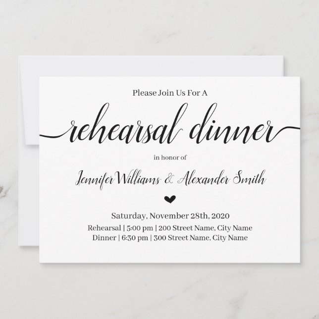 Carte Dîner de répétition minimaliste (Devant)