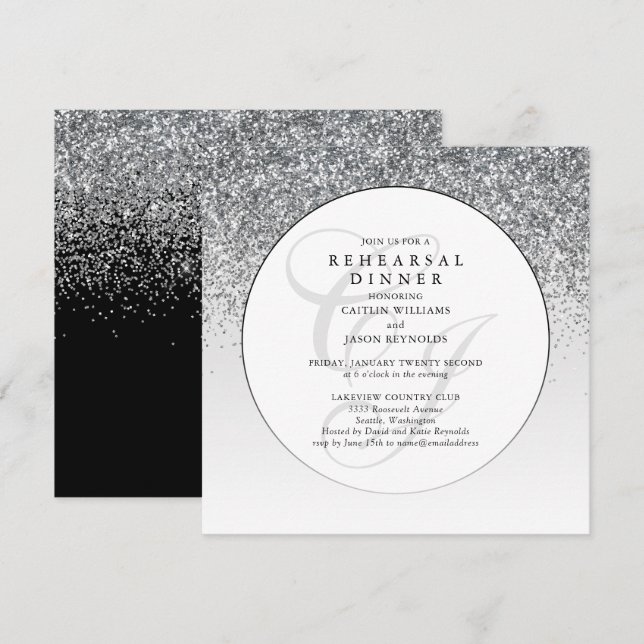 Carte Dîner de répétition pour Mariage de Parties scinti (Devant / Derrière)