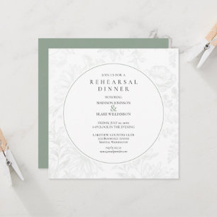 Carte Dîner de répétition végétale végétale Sage Green