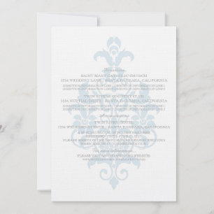 Carte d'information Blue Subtle Damask
