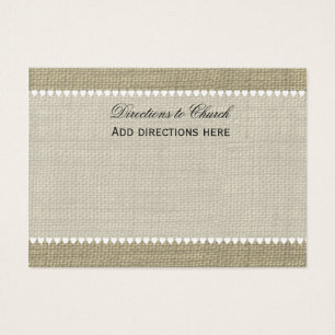 Carte d'information Burlap Coeurs précieuses