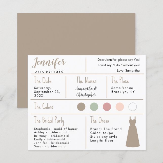 Carte d'information de la femme de ménage couleur  (Devant / Derrière)