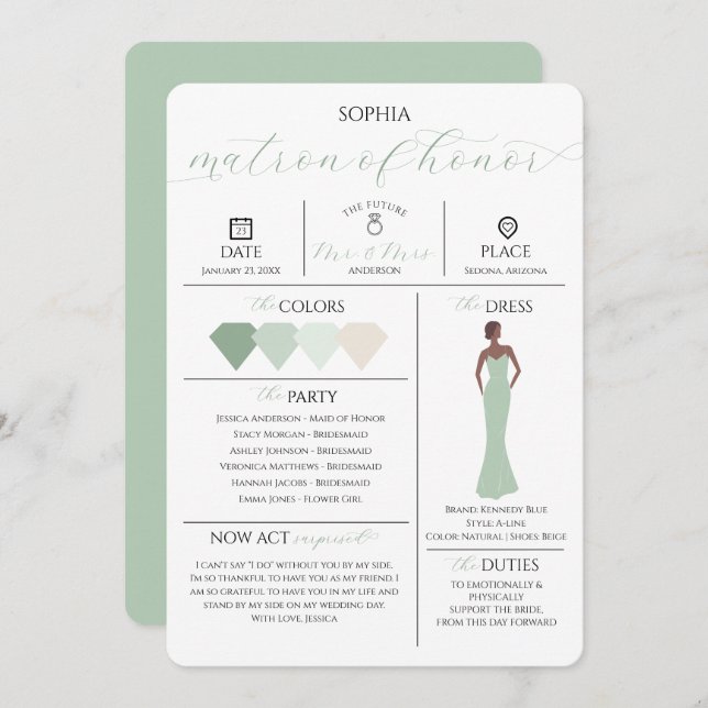 Carte d'information de la fête nuptiale Serez-vous (Devant / Derrière)