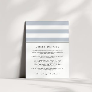 Carte d'information de l'invité Metro Stripe   Gri