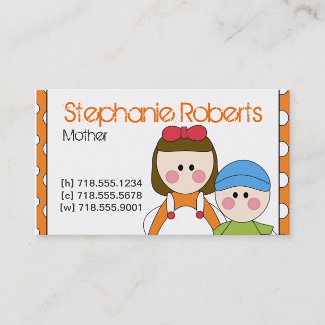 Carte d'information de maman (Devant)