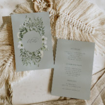 Carte d'information de mariage au jardin sage - En