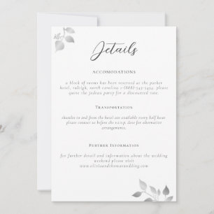 Carte d'information de mariage élégante au eucalyp