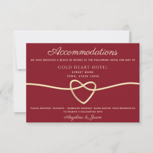 Carte d'information de mariage rouge