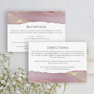Carte d'information de mariage simple rose poussié