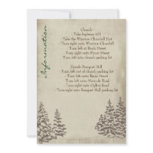 Carte d'information de mariage Vintage Evergreen