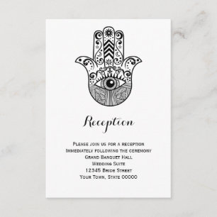 Carte d'information de réception de mariage à main