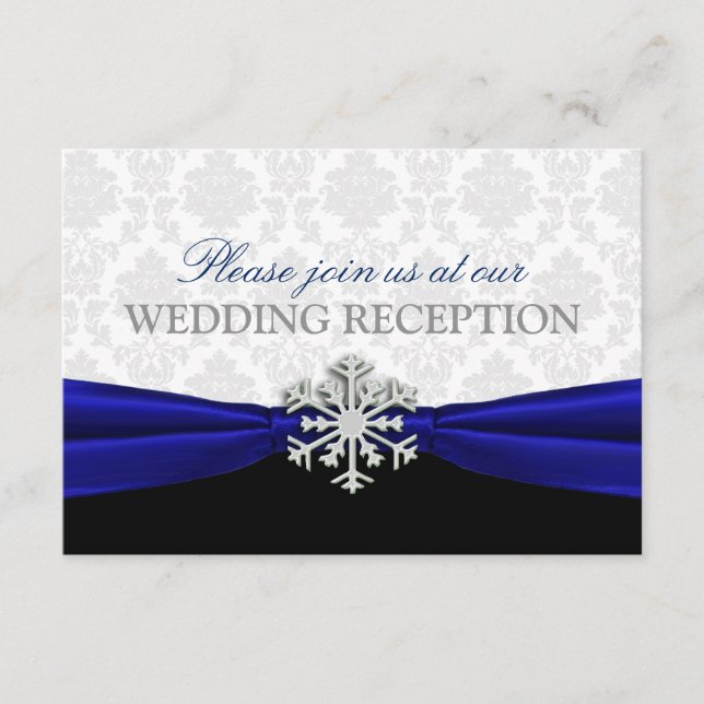 Carte d'information de réception de mariage hivern (Devant)