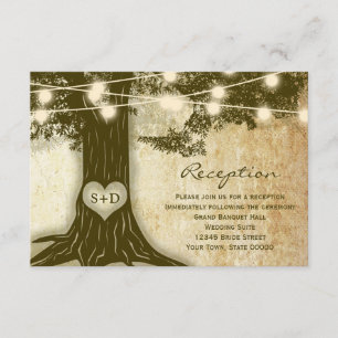 Carte d'information de réception vintage Oak Tree 