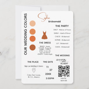 Carte d'information demoiselle d'honneur   Orange 
