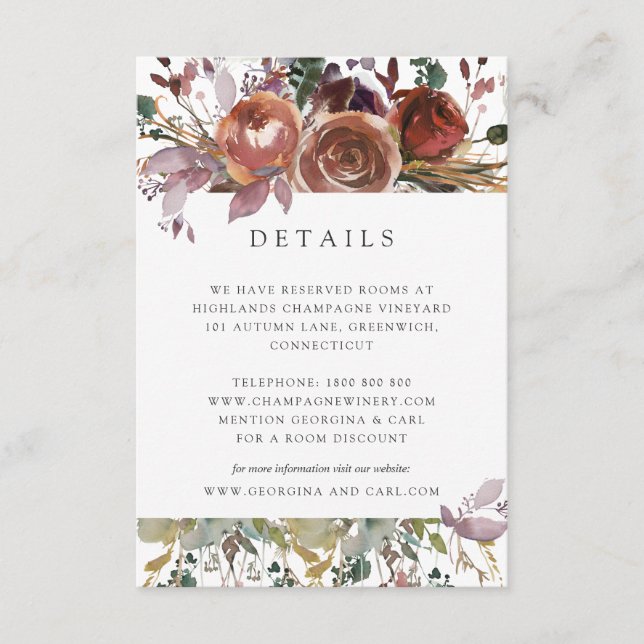 Carte d'information du client Mariage Butterum & P (Devant)