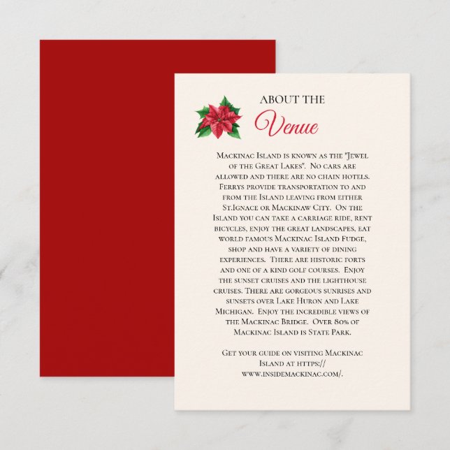 Carte d'information du lieu Mariage de l'île Macki (Devant / Derrière)