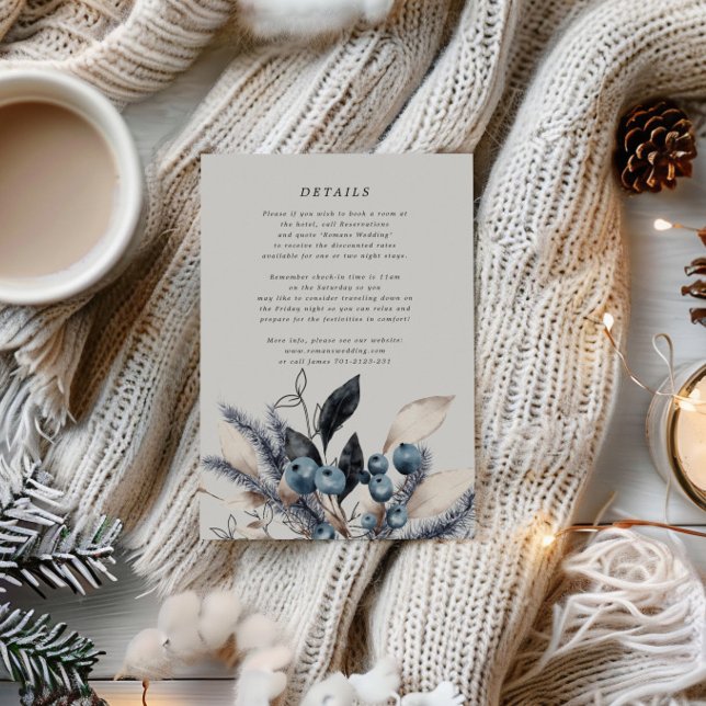 Carte d'information du Mariage floral hivernal giv (Créateur téléchargé)