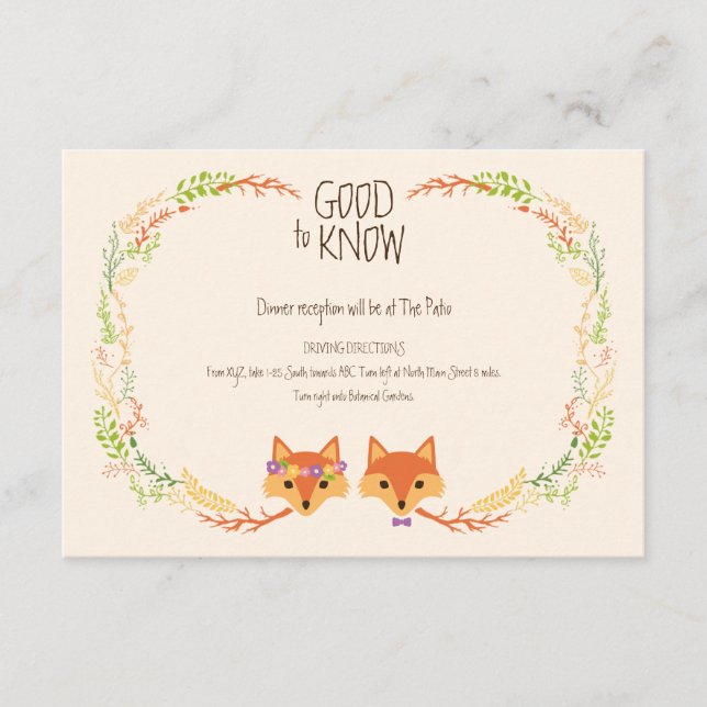 Carte d'information du Mariage ivoirien Foxes de b (Devant)