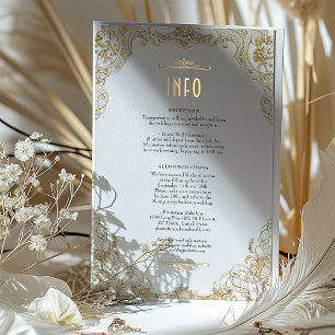 Carte d'information du Mariage Victorian Royal Ele