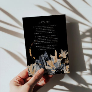 Carte d'information exclusive Gold et Black Floral