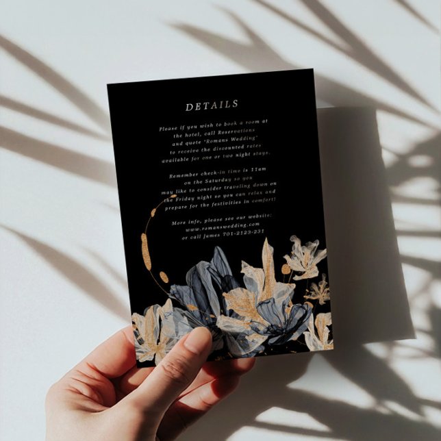 Carte d'information exclusive Gold et Black Floral (Créateur téléchargé)