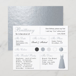 Carte d'information Faux Silver Foil
