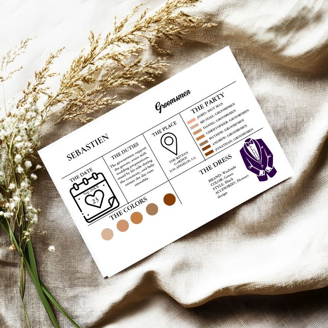 Carte d'information Groomsmen carte de proposition (Créateur téléchargé)