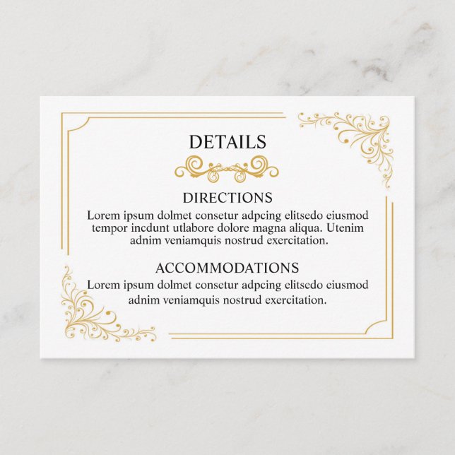 Carte d'information mariage (Devant)