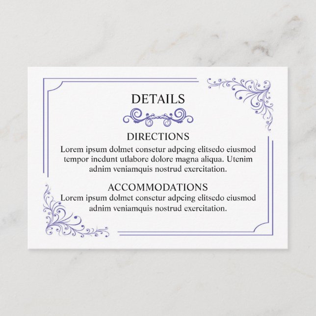 Carte d'information mariage (Devant)