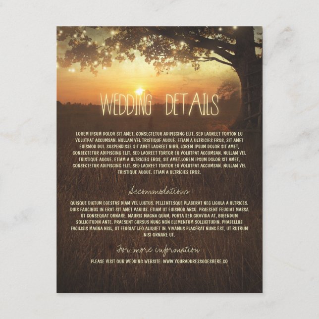 Carte d'information Mariage arborescente avec voya (Devant)
