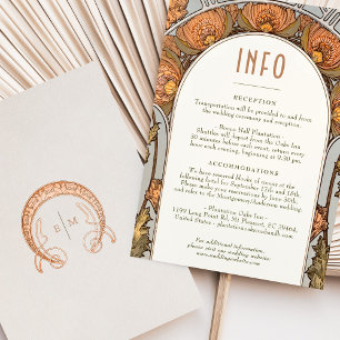 Carte d'information Mariage Art Nouveau vintage