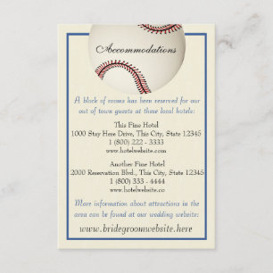 Carte d'information Mariage du Pass de base-ball