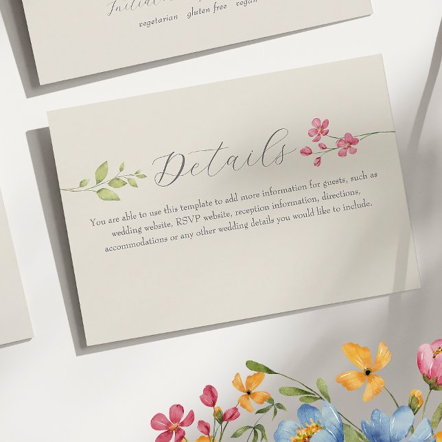 Carte d'information Mariage fleur sauvage (Créateur téléchargé)