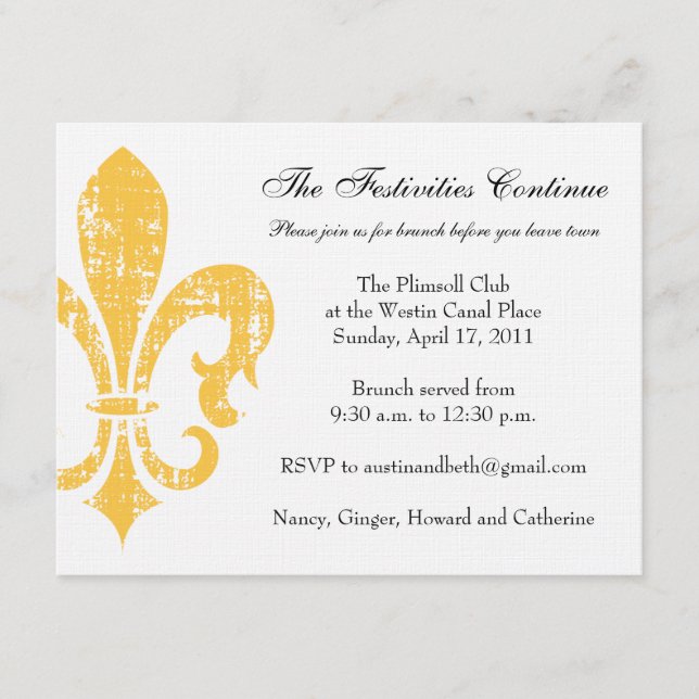 Carte d'information mariage | Nouvelle-Orléans | D (Devant)
