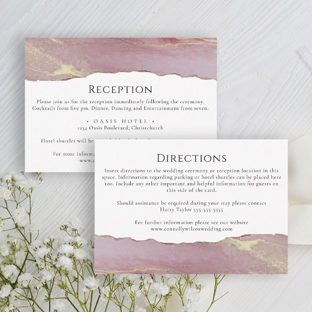 Carte d'information Mariage rose simple (Créateur téléchargé)
