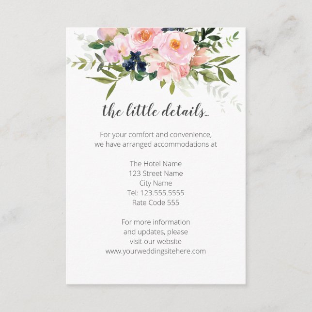 Carte d'information ou de détails jointe (Devant)