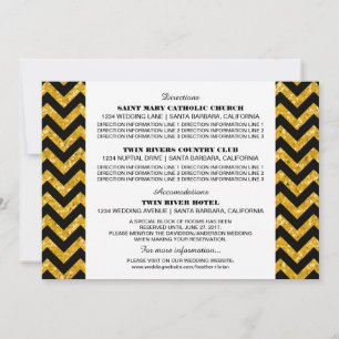 Carte d'information Paillettes Chevron Jaune