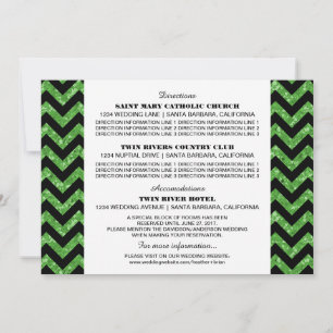 Carte d'information Paillettes Chevron Vert