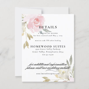 Carte d'information pour invité de mariage floral 
