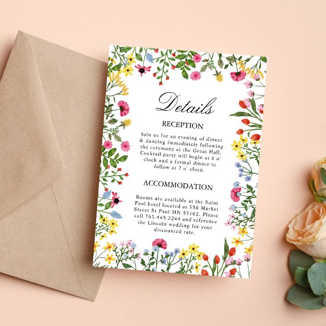 Carte d'information pour le mariage aux fleurs sau (Créateur téléchargé)