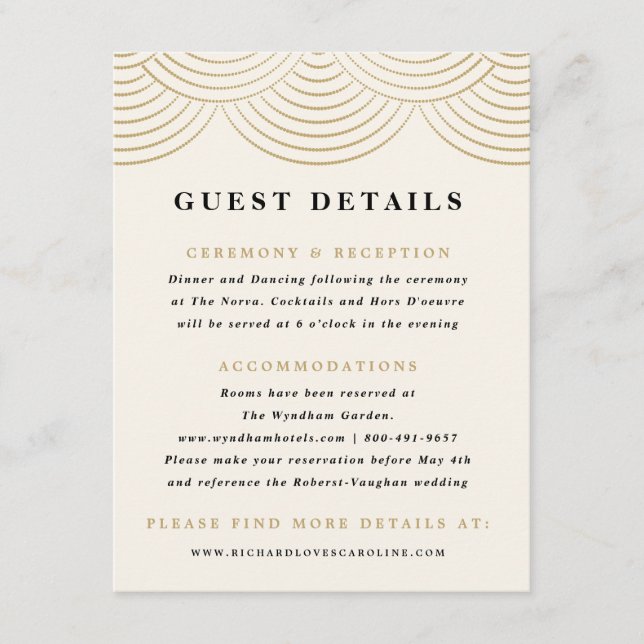 Carte d'information pour les invités avec guirland (Devant)