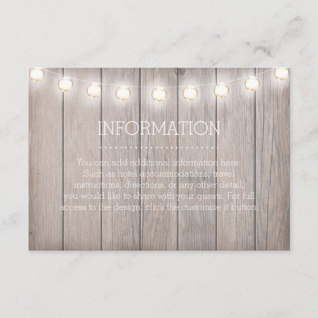 Carte d'information Rustic Lights (Devant)