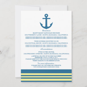 Carte d'information sur l'Ancre marine jaune bleu