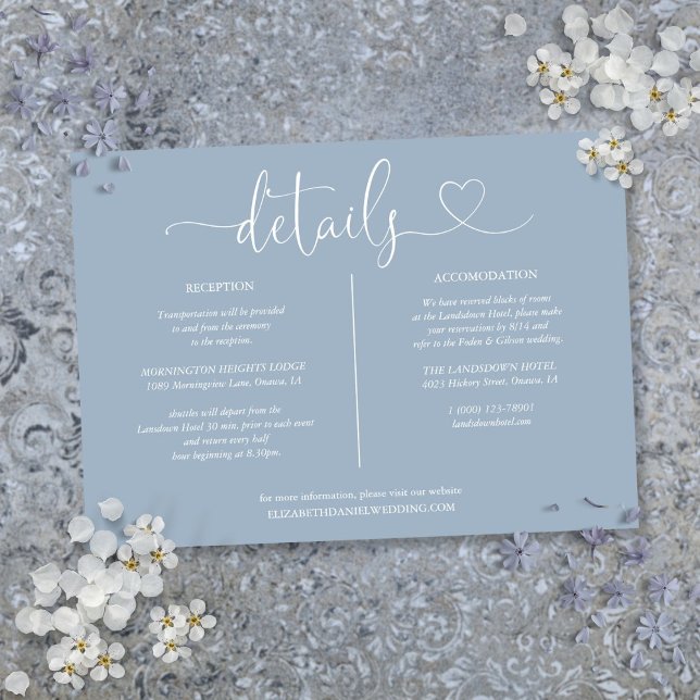 Carte d'information sur le script Dusty Blue Heart (Dusty Blue Heart Script Details Information Card)