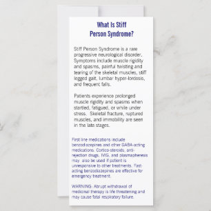 Carte d'information sur le syndrome de personne ri