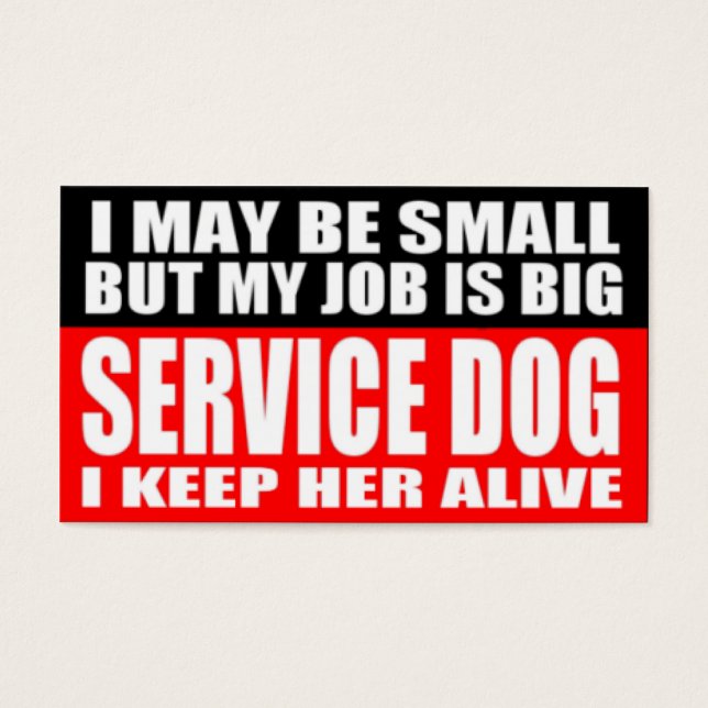 Carte d'information sur les chiens de service ADA (Devant)