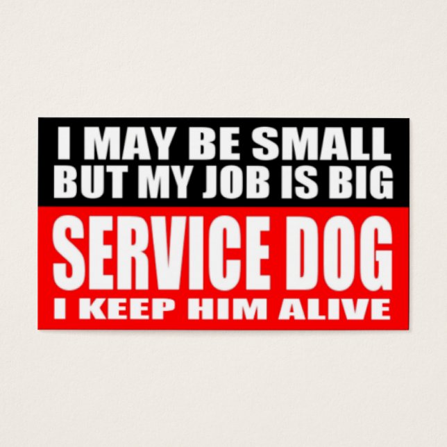 Carte d'information sur les chiens de service ADA (Devant)